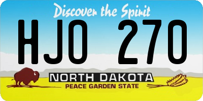 ND license plate HJO270