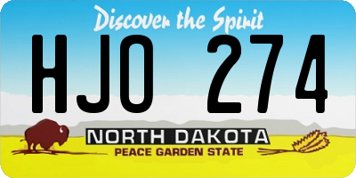 ND license plate HJO274