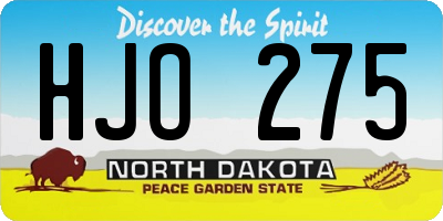 ND license plate HJO275