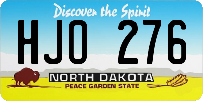 ND license plate HJO276