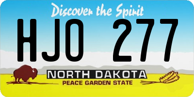 ND license plate HJO277