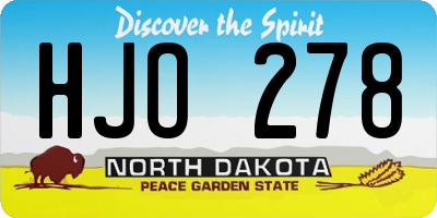 ND license plate HJO278