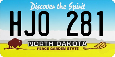 ND license plate HJO281