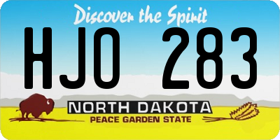 ND license plate HJO283