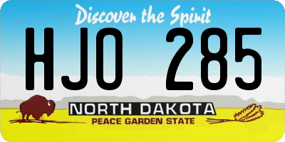 ND license plate HJO285