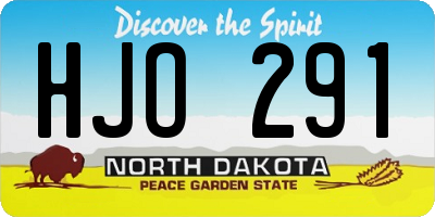 ND license plate HJO291