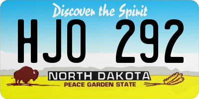 ND license plate HJO292