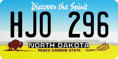 ND license plate HJO296