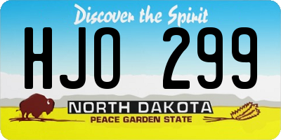 ND license plate HJO299