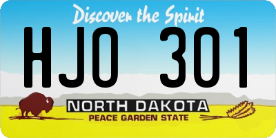 ND license plate HJO301