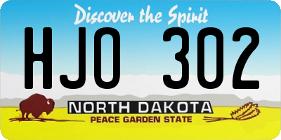 ND license plate HJO302