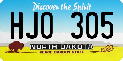 ND license plate HJO305