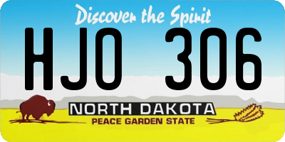 ND license plate HJO306