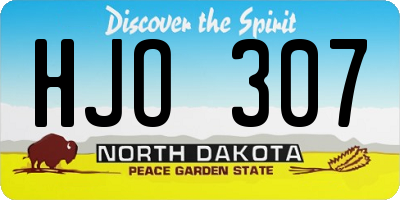 ND license plate HJO307