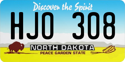 ND license plate HJO308