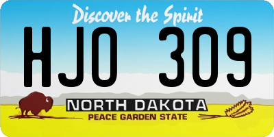 ND license plate HJO309