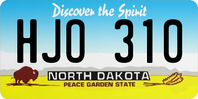 ND license plate HJO310