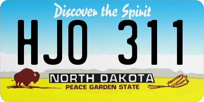 ND license plate HJO311