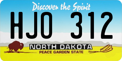 ND license plate HJO312