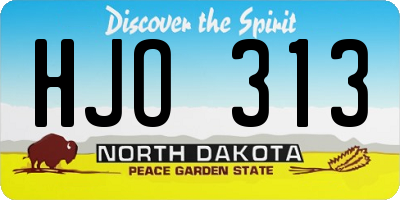 ND license plate HJO313