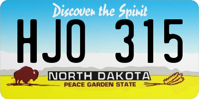ND license plate HJO315