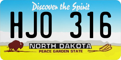 ND license plate HJO316