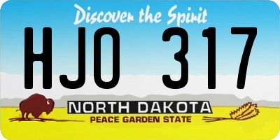 ND license plate HJO317