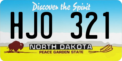 ND license plate HJO321