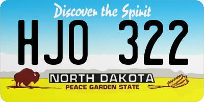 ND license plate HJO322