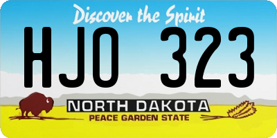 ND license plate HJO323