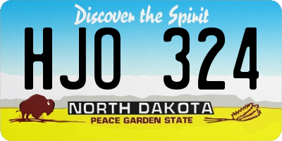 ND license plate HJO324