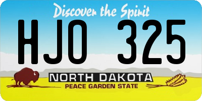 ND license plate HJO325