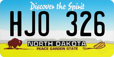 ND license plate HJO326