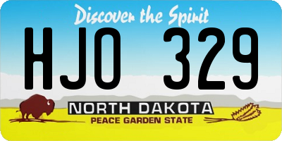 ND license plate HJO329