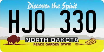 ND license plate HJO330