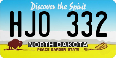 ND license plate HJO332