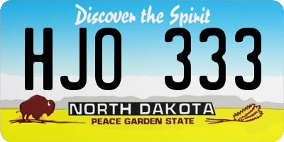 ND license plate HJO333