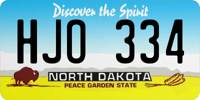 ND license plate HJO334