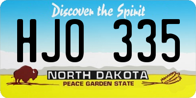 ND license plate HJO335