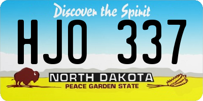 ND license plate HJO337