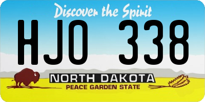 ND license plate HJO338