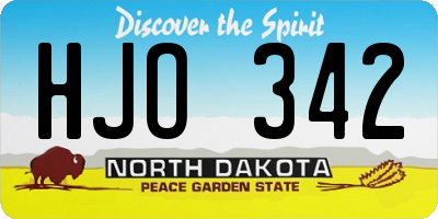 ND license plate HJO342