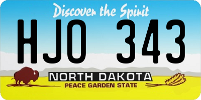 ND license plate HJO343