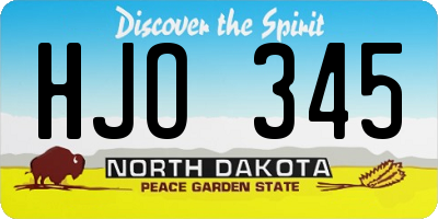 ND license plate HJO345