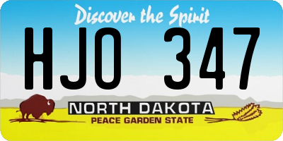 ND license plate HJO347