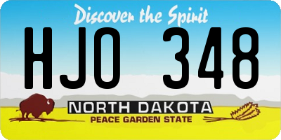 ND license plate HJO348