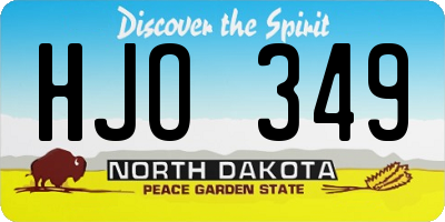 ND license plate HJO349