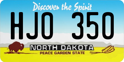 ND license plate HJO350