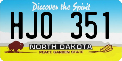 ND license plate HJO351