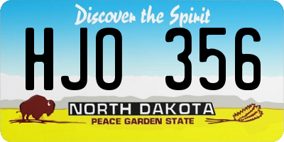 ND license plate HJO356